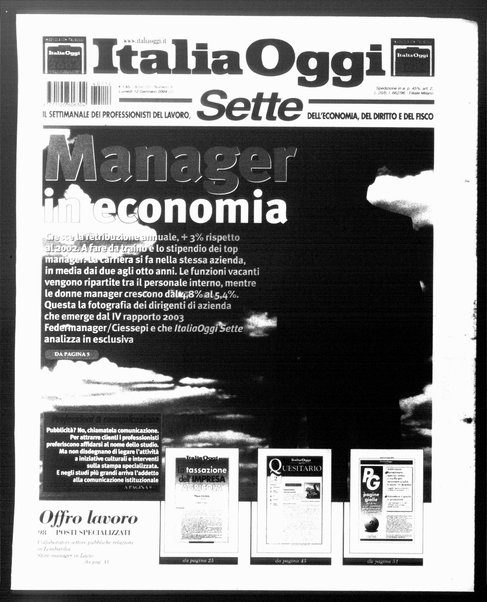 Italia oggi : quotidiano di economia finanza e politica